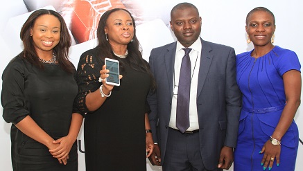 (L-r): Ms Ololade Fadoju, head, E-Commerce, Mrs Lola Odedina, general manager and head, Communication and External  affairs, Ayodele Adewunmi, Divisional head, SME ,Lagos Island  and Mrs Adeola Oyegbade, divisional head, SME, Lagos Mainland all of Guaranty Trust Bank Plc during the SME HUB Launch recently